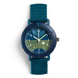 Djeco Stadium Hero watch with blue dial and green strap - Fashion & Clothing