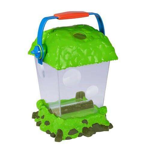 Educational Insights GeoSafari Insect Observatory, bug habitat container for kids, magnifying lid, clear plastic, green and blue