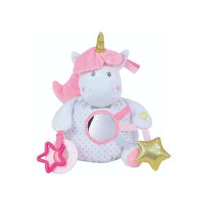 Jemini unicorn plush toy with activities, 24 cm, for babies, with mirror, rattle, teether, and crinkle - Plush Toy