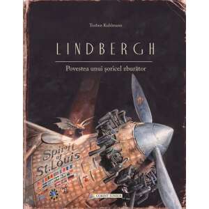 Lindbergh. The Story of a Flying Mouse by Torben Kuhlmann. Hardcover book cover featuring a mouse flying a plane. - Historical and Educational Book