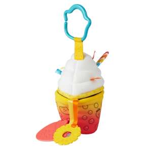 Melissa & Doug Take-Along Toy Bubble Tea, a soft plush cup with a mirror, bell, and textured silicone pieces for baby's sensory development - Developmental Toy for Baby