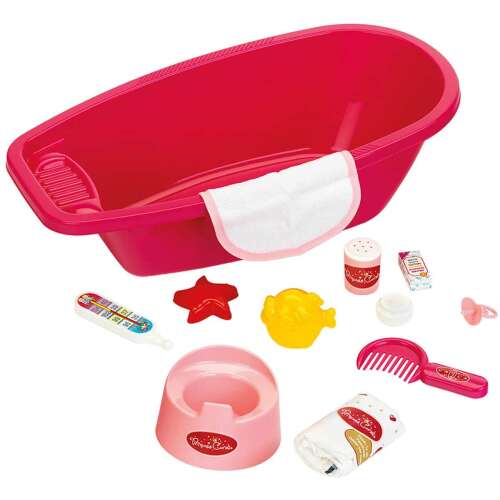 Zestaw do zabawy Klein Princess Coralie z wanną dla lalek, w tym nocnik, termometr, grzebień i wiele innych