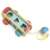 Vilac wooden pull toy bus with shape sorting holes, for toddlers and preschoolers