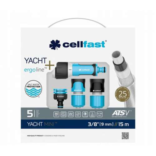 Cellfast Yacht MINI 3/8'' 15m Gartenschlauch-Set mit Ergo-Line-Düsen