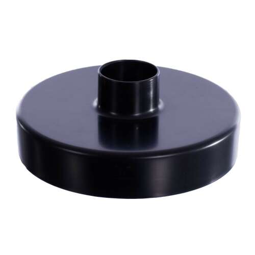 Black plastic vacuum cleaner motor cover, 144mm diameter