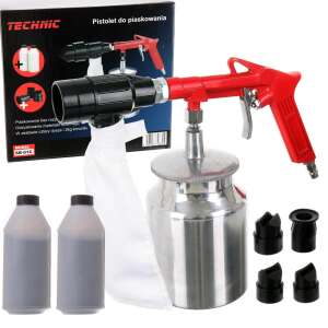 Pistol de sablare Technic SB-01C cu rezervor și sistem de recuperare a nisipului + 2 kg corindon - Technic