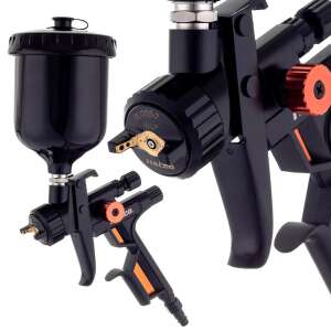 Italco Gloss 2 HVLP 1.3mm paint spray gun, professional quality, 3/4 view, showing details - Paint Sprayer and System
