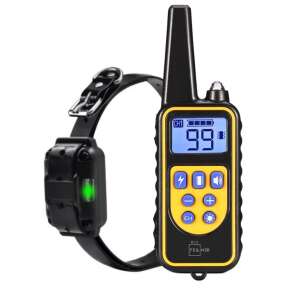 Rechargeable Electric Dog Training Collar, 800m, Felliner, Water & Dust Resistant, 99 Levels, Rubberized Electrodes for Skin Protection, Adjustable Circumference 21-68 cm