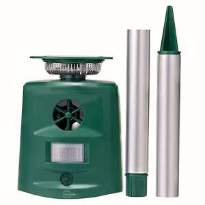 Ultrasonic solar powered animal repellent, Felliner SK-698, with stake and USB cable - Wild animal deterrent