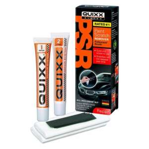 Quixx Paint Scratch Remover kit for car paint repair, includes two tubes of polish and two sanding pads - Car Care Tool