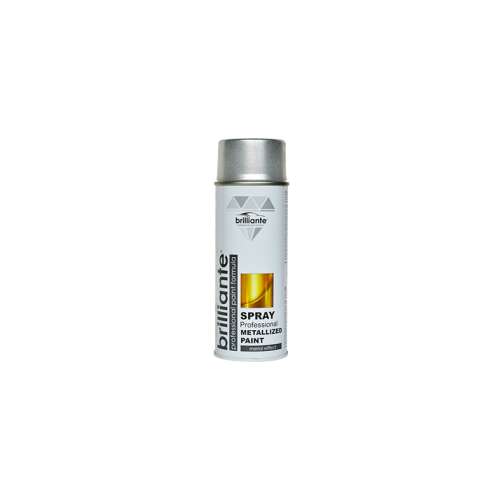 Brillante 400 ml-es fémszürke spray festék, professzionális festék formula, védő, metallizált