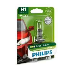 Philips H1 LongLife EcoVision car headlight bulb, 12V, 55W, extra lifetime, up to 1250 hours - Philips Car bulb