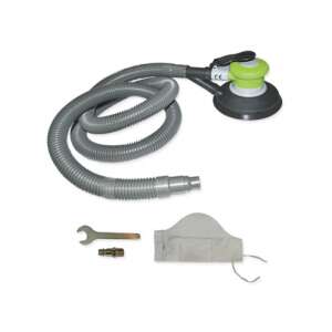 JBM composite orbital sander with dust extraction, 150mm disc, 90 degree angle, pneumatic tool - JBM