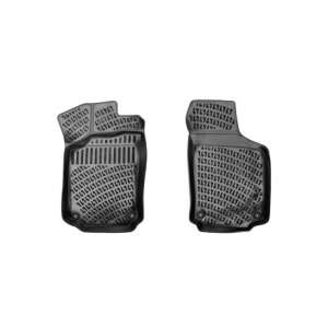 Opel Combo C (2001-2011) front car floor mats, black rubber, tray type - Car mat