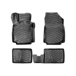Black rubber floor mats set for Renault Clio Symbol 1999-2008 - Car mat