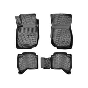 Black rubber floor mats for Toyota Hilux VII 2004-2015 - Car mat