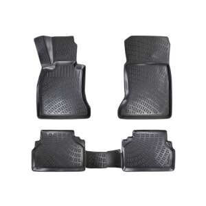 Black rubber car floor mats set for BMW 5 Series E39 1995-2003 - Car mat