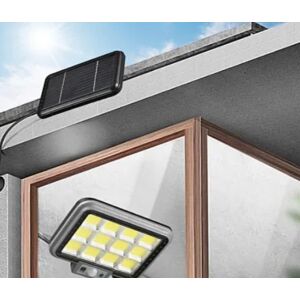 Lampa solarna HiSheen 288 LED z czujnikiem ruchu zamontowana na ścianie. - Latarnia słoneczna