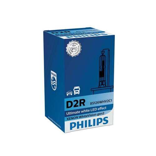 Philips D2R WhiteVision gen2 Xenon autóizzó, tökéletes fehér LED hatás