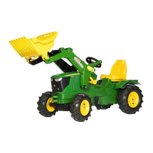 Rolly Farmtrac John Deere 6210R pedálos Traktor markolóval # zöld 31470445