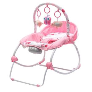 Baby Mix 3-in-1 Pink Baby Swing, Bouncer and Rocker with Toys - Babies & Toddler
