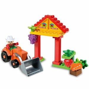 Unico Plus Farm building blocks tractor and farm stand - Plastic Building Toy