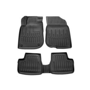 Peugeot 208 (2012-2019) car floor mats, black rubber tray type - Car mat