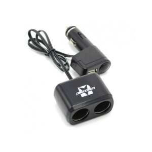 Priza dubla pt bricheta auto, cu cablu + USB 1A