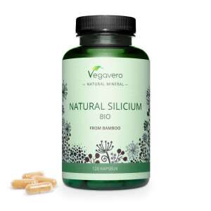 Vegavero Natural Silicium Bio 120 capsules, organic bamboo extract, dietary supplement for healthy hair, skin, nails, and joints - Dietary supplement