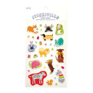 Stickiville Quirky Dogs vinyl sticker sheet, featuring a variety of funny dog designs - Ooly