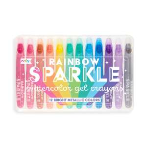Ooly Rainbow Sparkle Watercolor Gel Crayons, 12 bright metallic colors - Colored Pencil