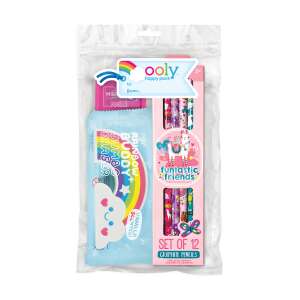 Ooly Happy Pack Unicorn Stationery Set with 12 Graphite Pencils, Rainbow Buddy Eraser, and Mighty Sharpener - Ooly