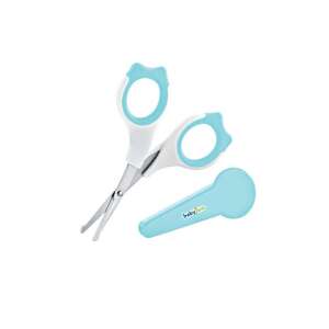 BabyJem baba körm vágó olló védőtámasztékkal, kék - Baba Fürdetés & Ápolás