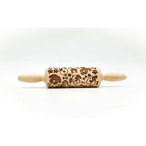 Kutyás mintás gravírozott sodrófa sütemények, tészta és fondant díszítéséhez