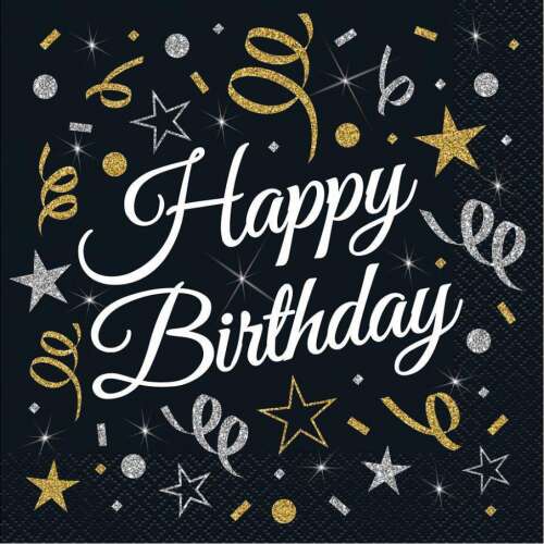 Ünnepi Szalvéta - Boldog Születésnapot - 20 db - 33 cm