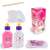Tuban Cookie Slime DIY Slime Set, contents: pink PVA glue, activator, glitter, mixing stick, storage container