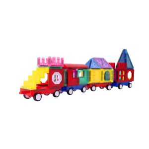 MalPlay 3D Magnetic Building Blocks - 72 Pieces - train construction - Magnetic building game