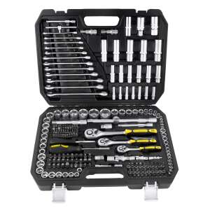 TopMaster 216 piece socket set, includes various sizes of sockets, wrenches, and other tools, perfect for home repairs and DIY projects - Tool Set