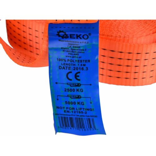 Geko G02392, Tow Strap 5 tons, 7.5 meters 131331063