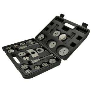 Open GEKO Brake Caliper Retractor Kit showing all 21 pieces - Geko Tool Set