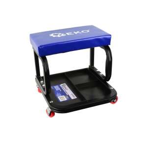 Geko G10825 Workshop / Rolling Seat with Tool Tray, blue, black - Mechanic Chair