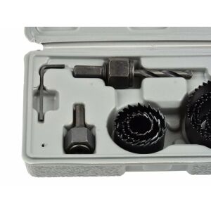 Geko 11-piece hole saw set with drill bit and hex key in case - Hole saw & circular cutter