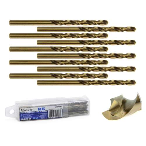HSS Cobalt Drill Bit Set for Metal 4mm 10 pcs, GEKO G37040 105296035