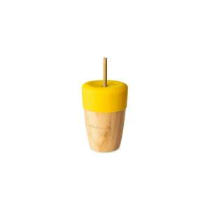 Eco Toco's bamboo cup with yellow silicone lid and straw, 240 ml - Sippy Cup & Cup