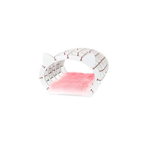 Puzzle 3D Biały domek dla kotów - różowe futerko, EWA, drewno, 152 elementy 105296199