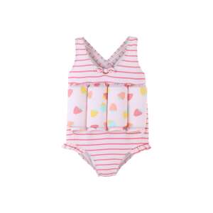 Archimede Strawberry Swimsuit with Floaties for Girls, 2 Years, Pink and White Striped, A2403531 - Kids' Swimwear