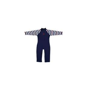 Archimede BORIS COMBI UV 4 years old, blue and white striped long sleeve swimsuit for boys - Kids' Swimwear