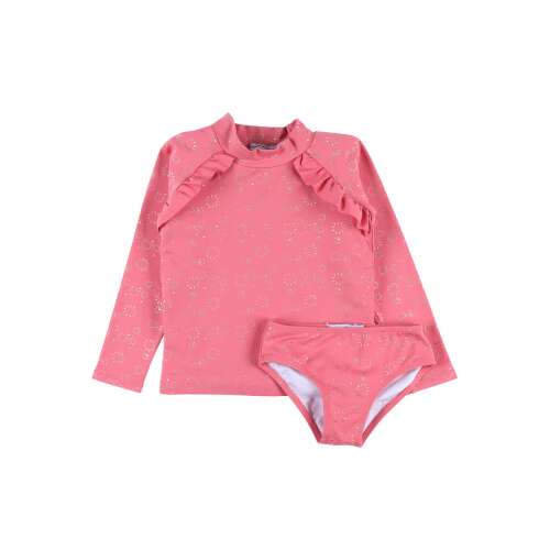 Archimedes UV protective swimsuit set for girls, 18-24 months, pink with gold firework print