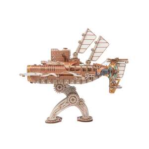 Puzzle 3D, statek 20 000 mil podmorskiej żeglugi, miedź, HC, drewno, 396 elementów 105296753 - Puzzle 3D