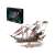 Corsair 3D wooden puzzle, Lord of Mysteries: Future, pirate ship, 518 pieces, assembled, side view, box